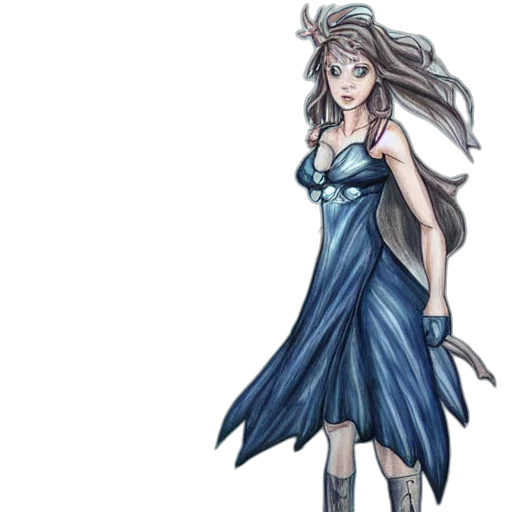 dress, staff, sword, jewelry transparent PNG cut-out