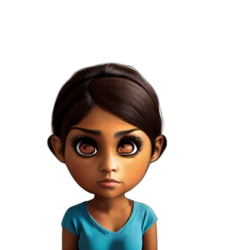 staff, face, jewelry, dress, cartoon, 3d render, concept art, photorealistic transparent PNG cut-out