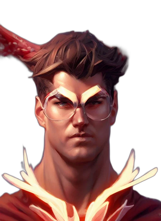 face, staff, mask, crown, concept art, comic book art, fantasy art, photorealistic transparent PNG cut-out