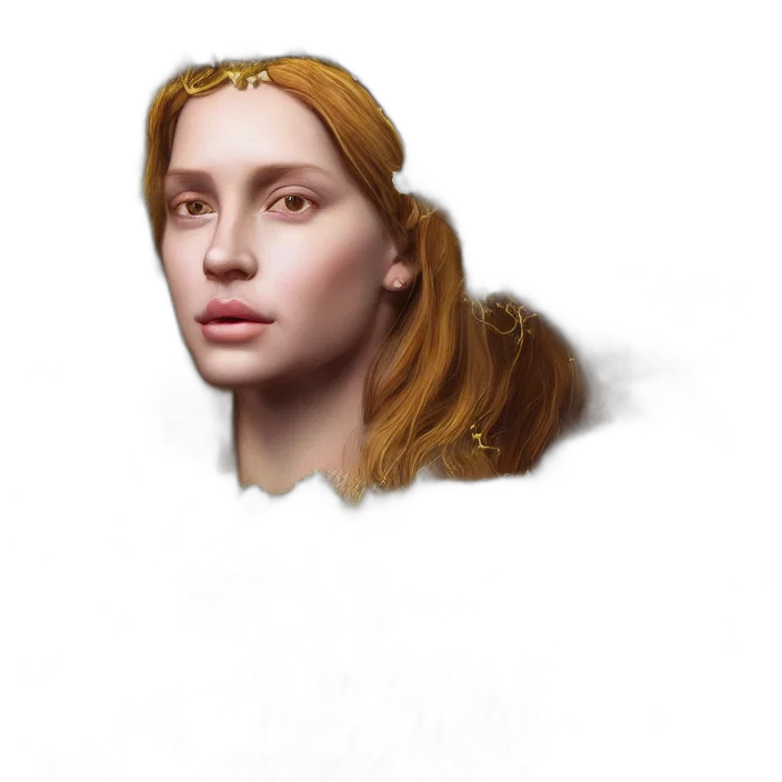 crown, hair, face, jewelry, photorealistic, pixel art, concept art, fantasy art transparent PNG cut-out