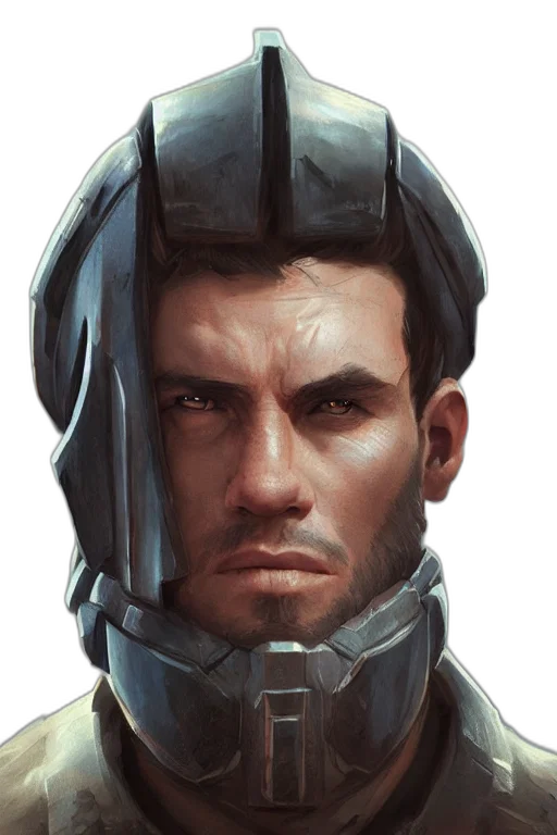 face, robot, concept art, photorealistic transparent PNG cut-out