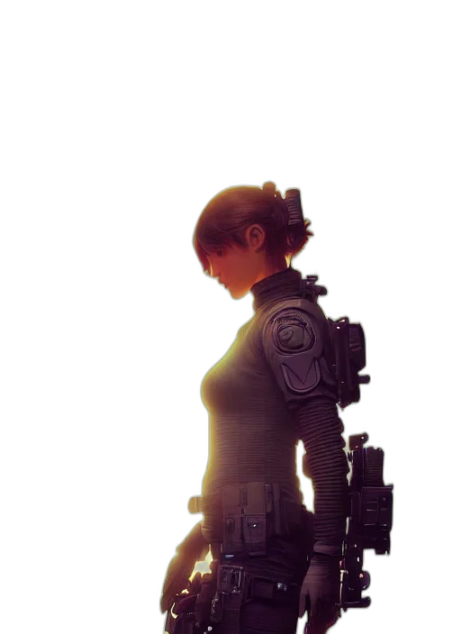 robot, weapon, staff, face transparent PNG cut-out