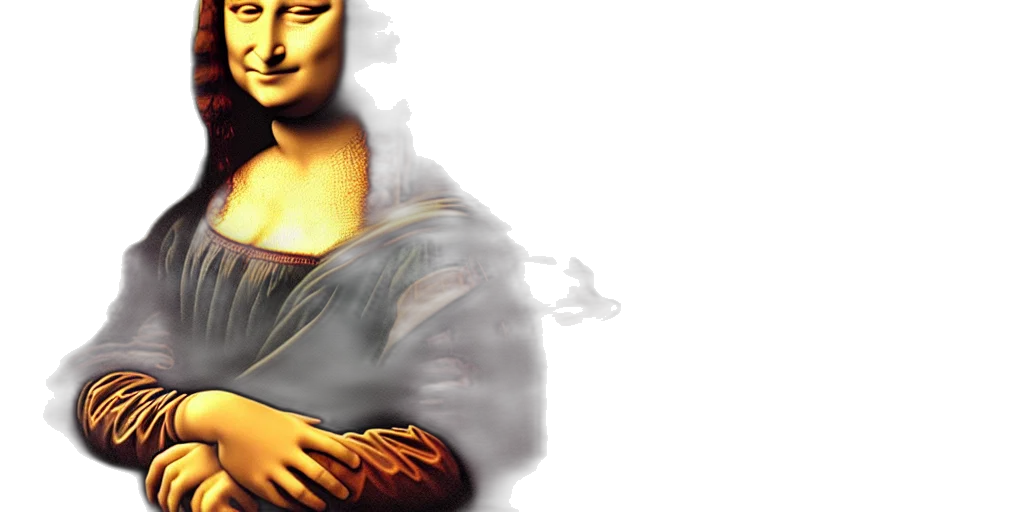 dress, face, photorealistic, oil painting, 3d render, pixel art, mona, lisa transparent PNG cut-out
