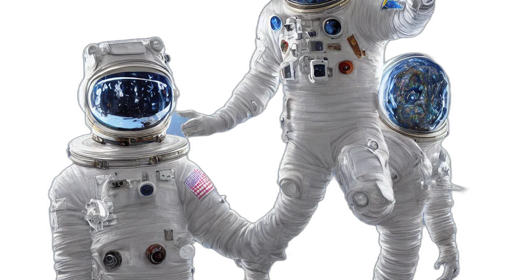 robot, outer space, realistic, extremely transparent PNG cut-out