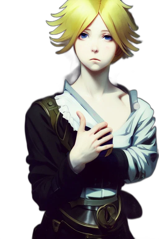 jacket, weapon, staff, face transparent PNG cut-out