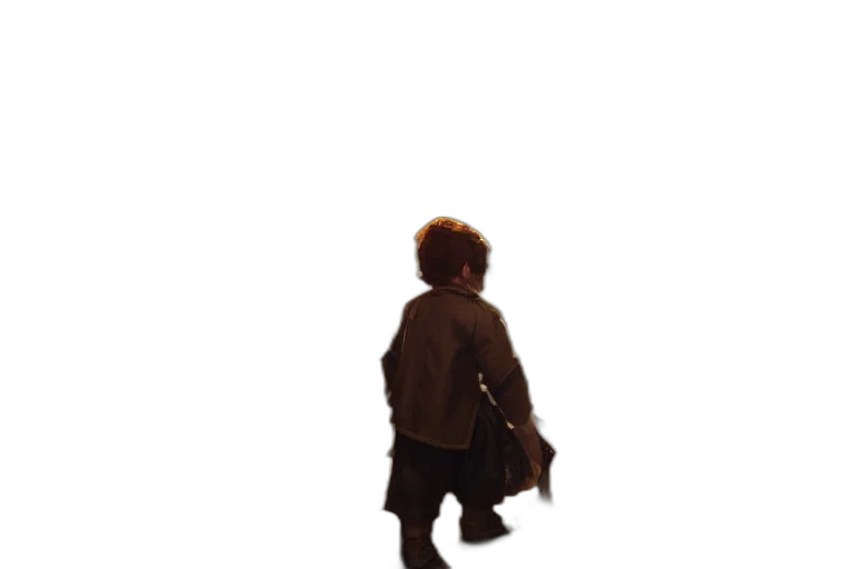 jacket, staff, robot, creature transparent PNG cut-out