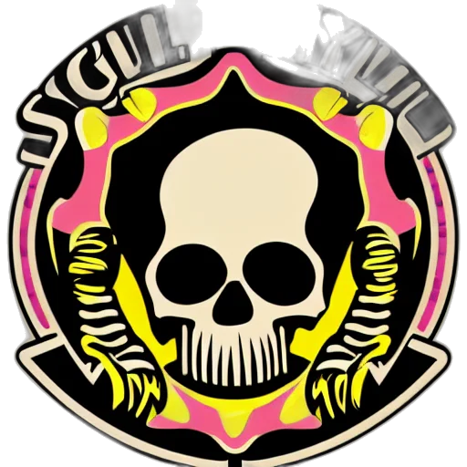 concept art, 3d render, scull, sticker transparent PNG cut-out