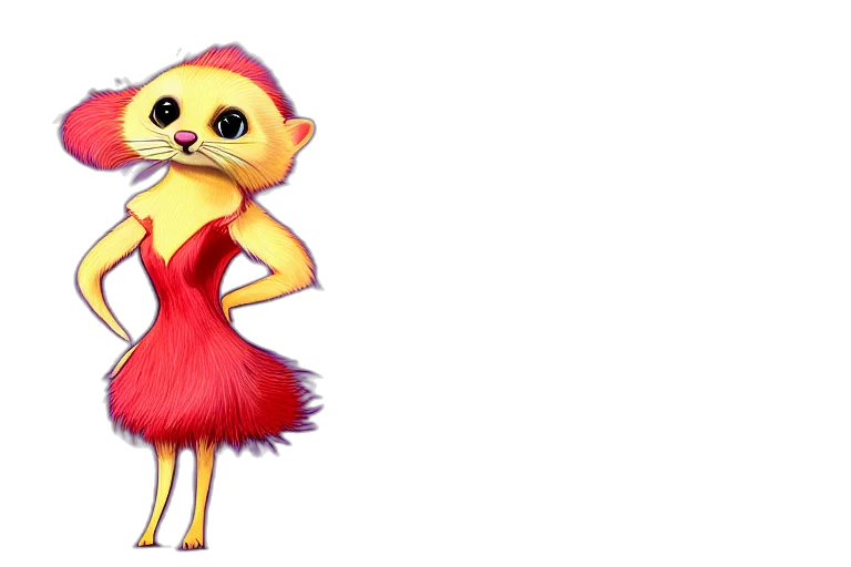 dress, creature, animal, 3d render transparent PNG cut-out