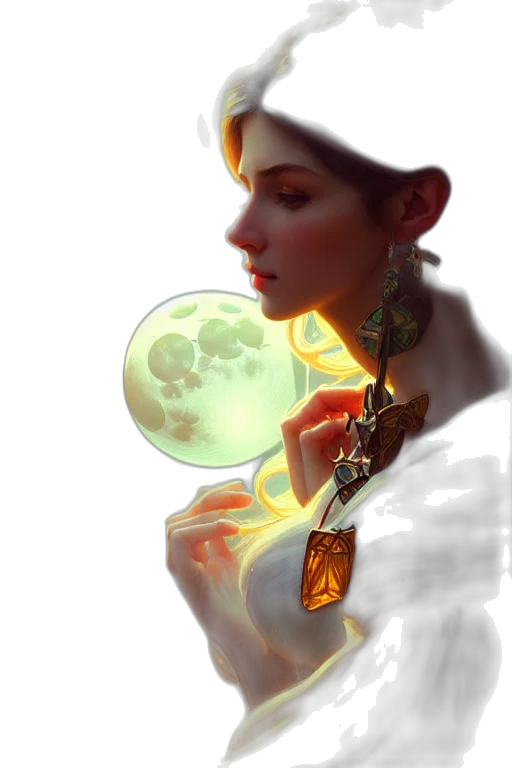 jewelry, face, staff, crown, fantasy art, concept art, photorealistic, comic book art transparent PNG cut-out