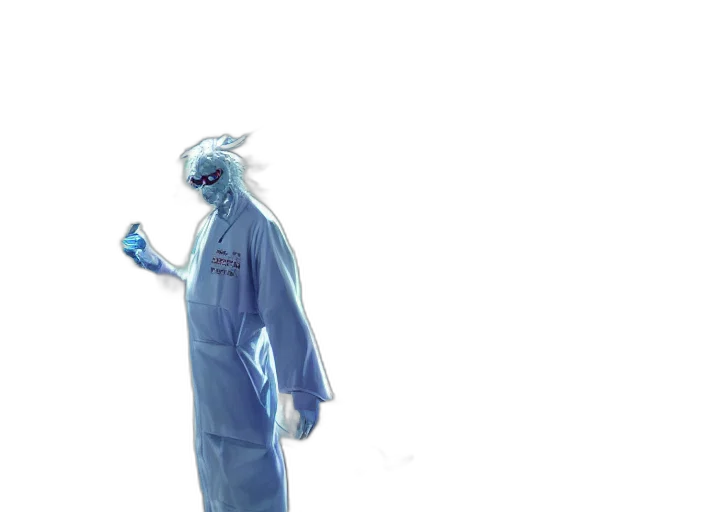 staff, robot, mask, creature, concept art, vaporwave, 3d render, cyberpunk transparent PNG cut-out