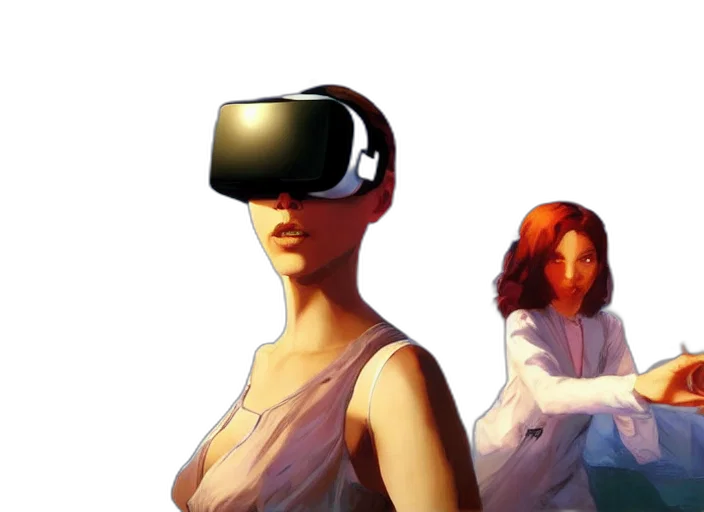 concept art, cyberpunk, 3d render, vaporwave transparent PNG cut-out