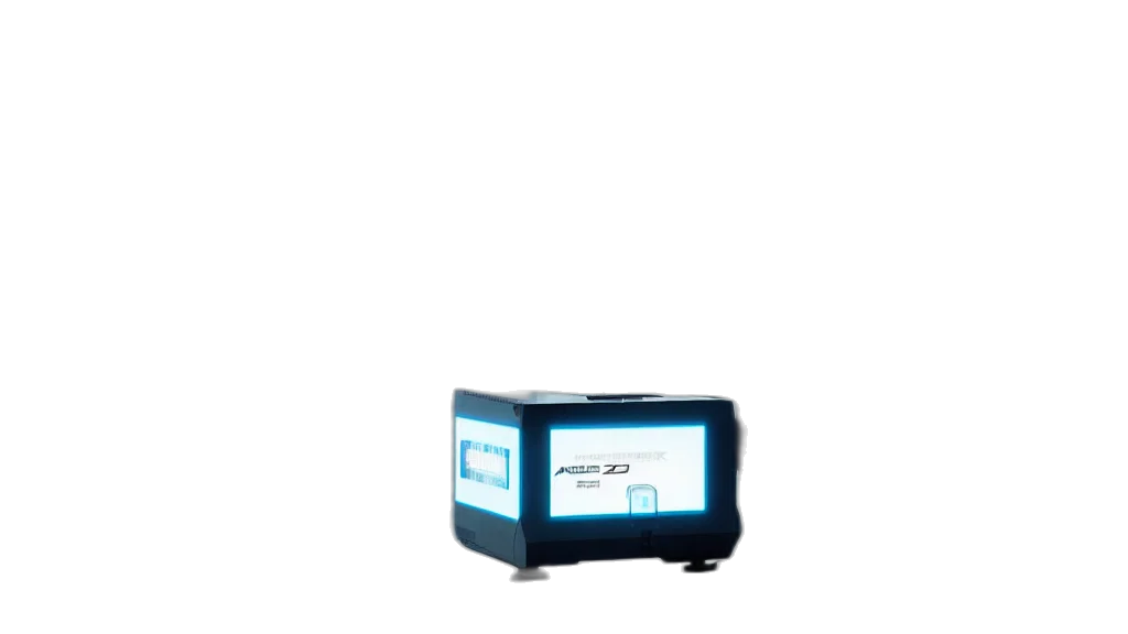 robot, furniture, staff, car, 3d render, vaporwave, blue, cyberpunk transparent PNG cut-out