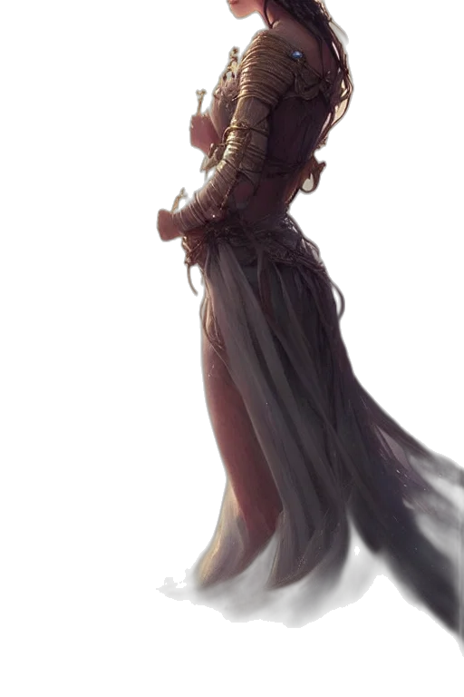dress, sword, staff, crown transparent PNG cut-out