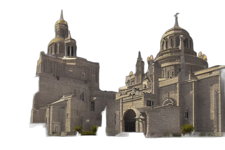 building, crown, 3d render, concept art transparent PNG cut-out