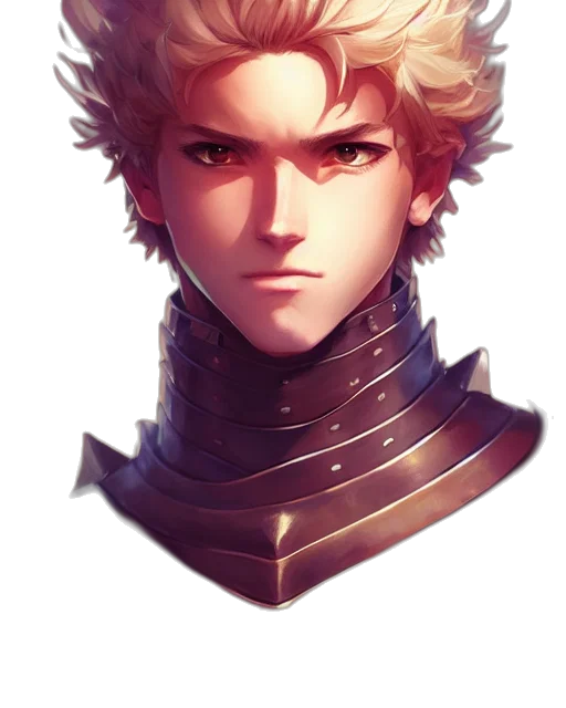 face, crown, sword, dragon, fantasy art, anime, concept art, watercolor transparent PNG cut-out