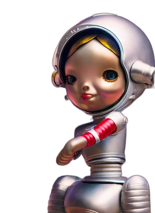 robot, staff, 3d render, concept art transparent PNG cut-out