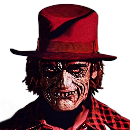 face, mask, hat, creature, comic book art, concept art, photorealistic, red transparent PNG cut-out