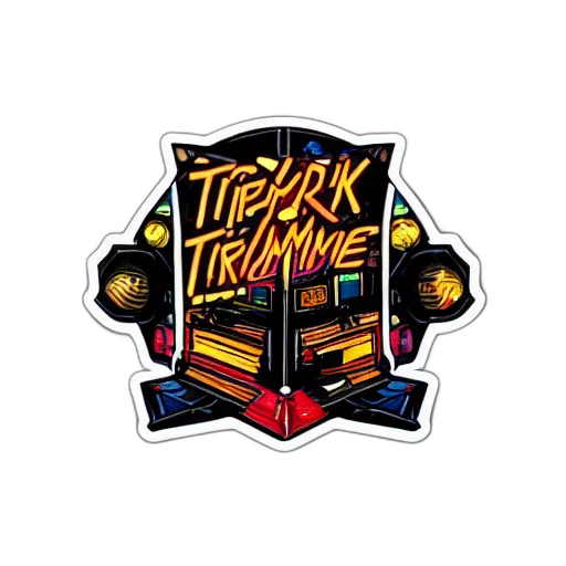 sticker, rock, band, name, tripmachine, render, huge, futuristic transparent PNG cut-out
