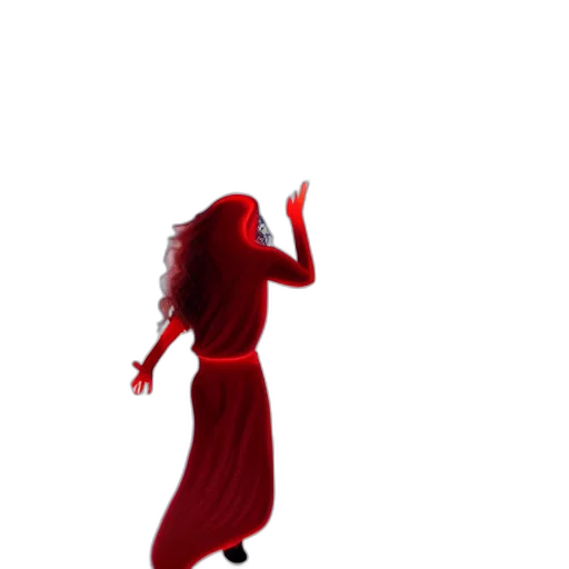dress, staff, hair, creature transparent PNG cut-out