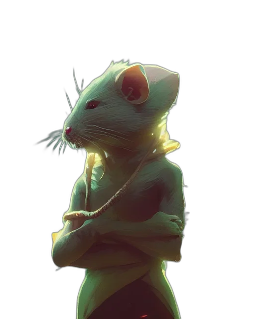 staff, animal, creature, weapon, concept art, fantasy art, cyberpunk, 3d render transparent PNG cut-out