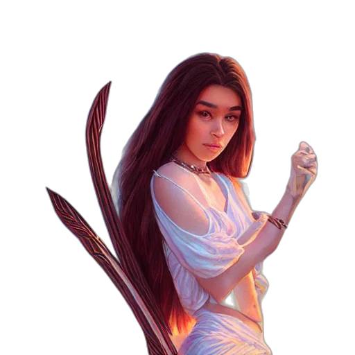 dragon, sword, hair, staff transparent PNG cut-out