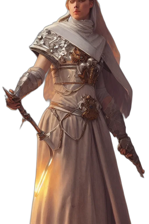 sword, staff, weapon, dress, concept art, fantasy art, comic book art, photorealistic transparent PNG cut-out