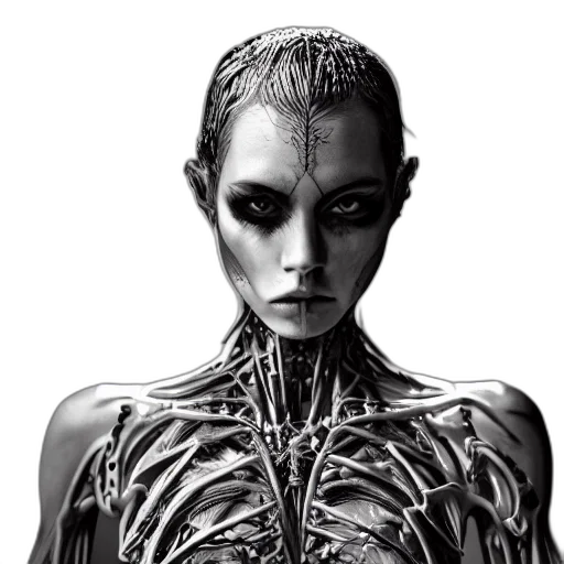 robot, jewelry, mask, creature, cyberpunk, comic book art, concept art, photorealistic transparent PNG cut-out