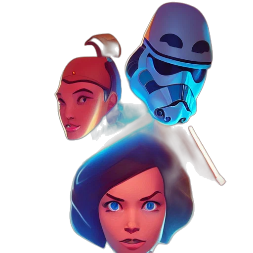 mask, robot, concept art, comic book art transparent PNG cut-out