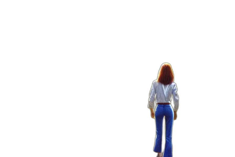 jacket, robot, hair, staff, 3d render, pixel art, concept art, vaporwave transparent PNG cut-out