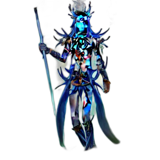 staff, sword, weapon, mask, concept art, fantasy art, 3d render, pixel art transparent PNG cut-out