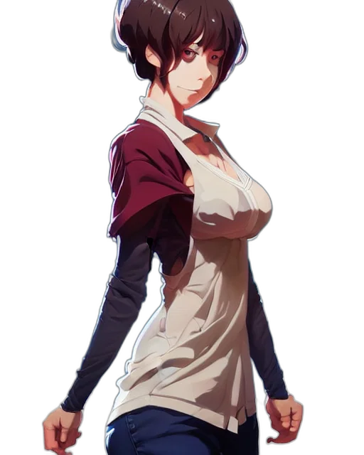 dress, staff, jacket, face, anime, concept art, fantasy art, pixel art transparent PNG cut-out