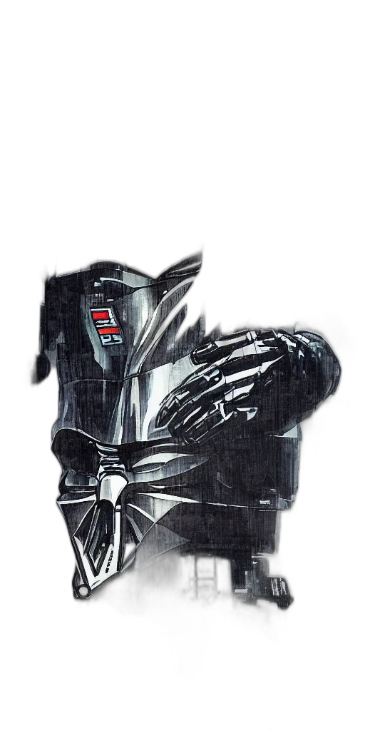 robot, jacket, mask, weapon transparent PNG cut-out