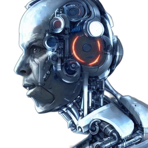 robot, face, cyberpunk, concept art transparent PNG cut-out