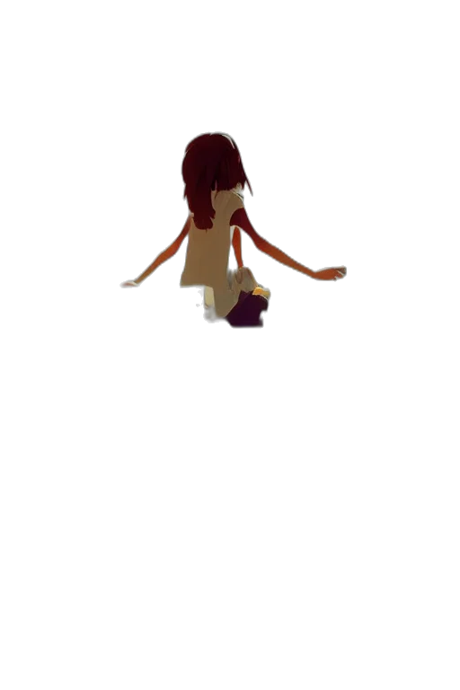 creature, hair, staff, dress transparent PNG cut-out