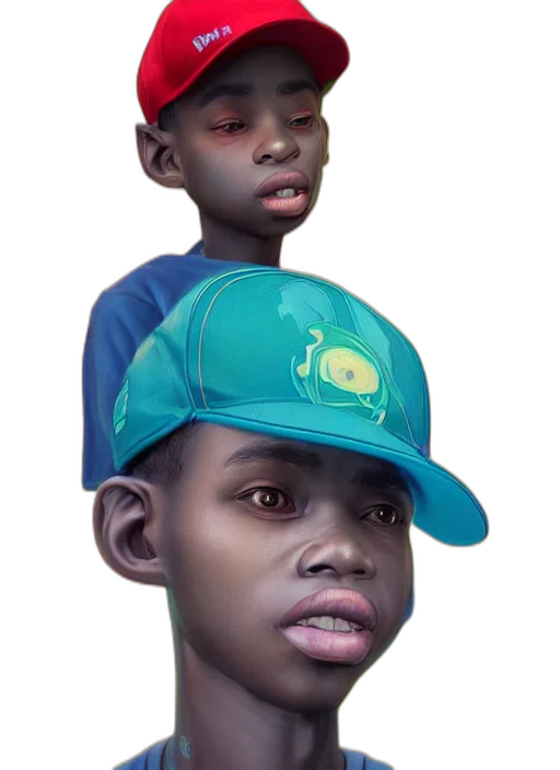 hat, face, crown, concept art, photorealistic, 3d render, watercolor, blue transparent PNG cut-out