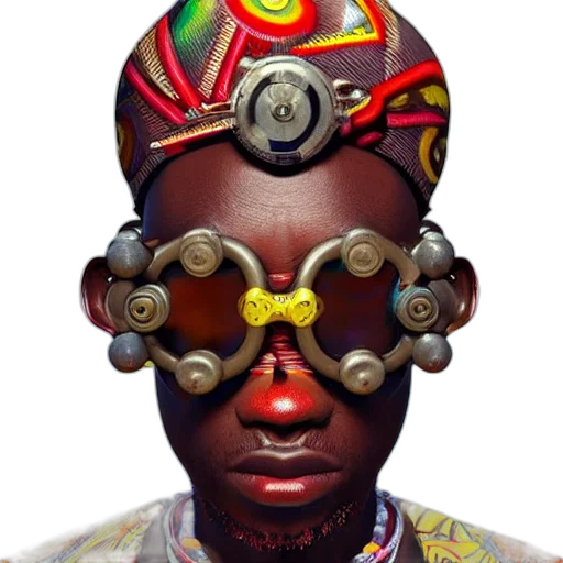 face, mask, jewelry, crown, photorealistic, 3d render, concept art, cyberpunk transparent PNG cut-out