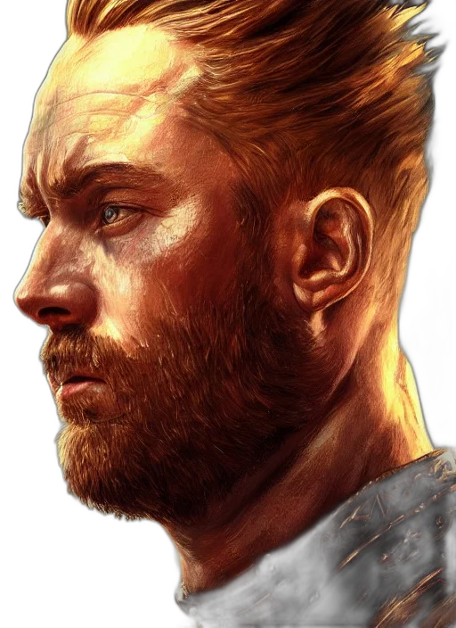 face, comic book art, concept art, photorealistic, fantasy art, golden, highly, detailed transparent PNG cut-out
