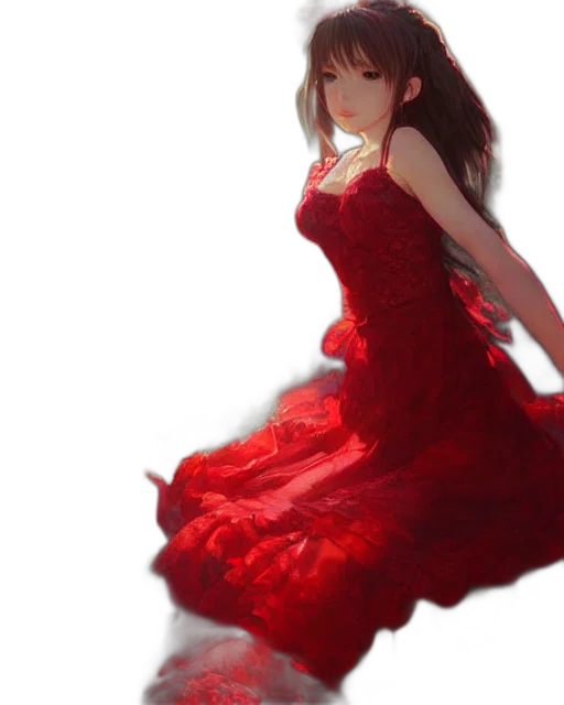 dress, photorealistic, 3d render, fantasy art transparent PNG cut-out