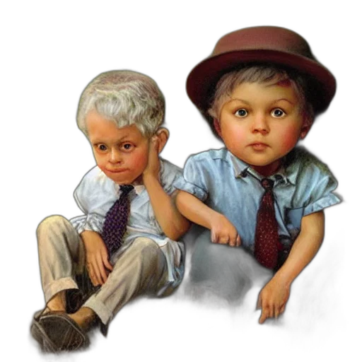 hat, face, photorealistic, oil painting transparent PNG cut-out