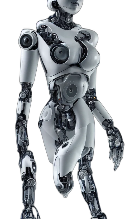robot, concept art, 3d render, cyberpunk transparent PNG cut-out