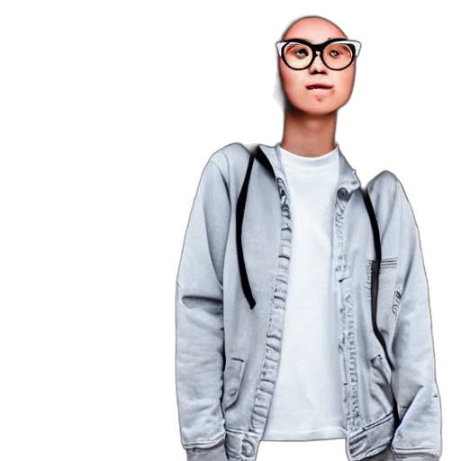jacket, face, 3d render, photorealistic transparent PNG cut-out
