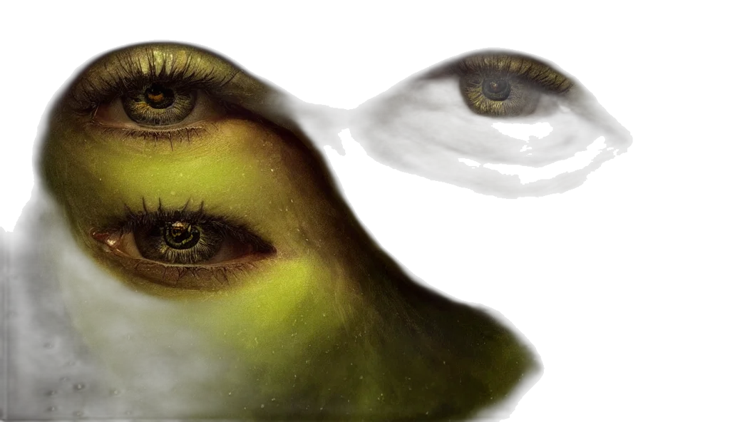 face, mask, creature, hair, photorealistic, concept art, oil painting, fantasy art transparent PNG cut-out