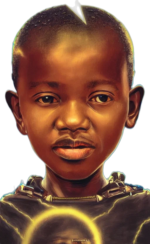 face, robot, photorealistic, concept art, oil painting, 3d render, colourful, upper transparent PNG cut-out