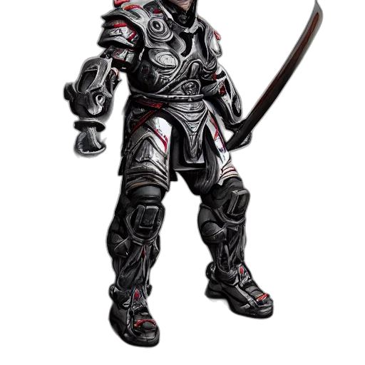 sword, robot, concept art, 3d render transparent PNG cut-out
