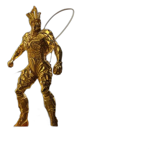 robot, jewelry, staff, weapon, concept art, 3d render, fantasy art, golden transparent PNG cut-out