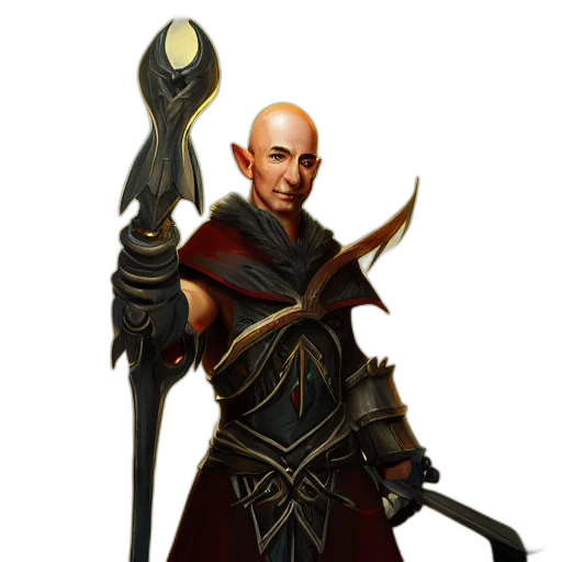 staff, sword, weapon, fantasy art, concept art, pixel art, 3d render, dark transparent PNG cut-out