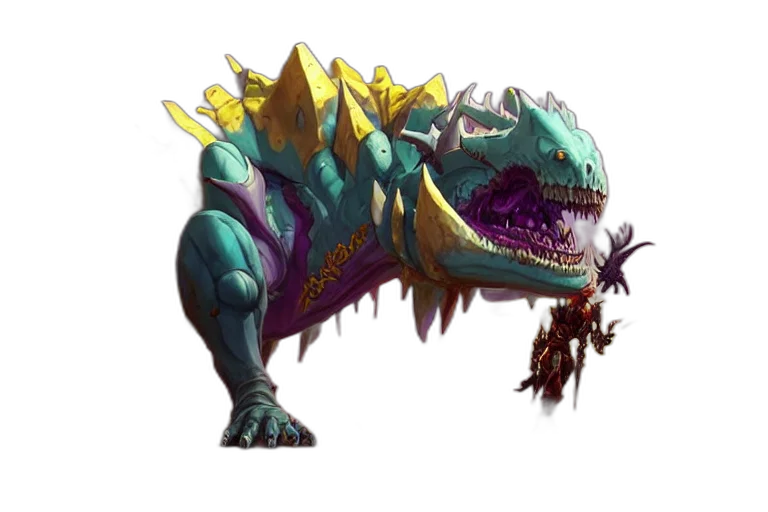 dragon, creature, animal, staff transparent PNG cut-out