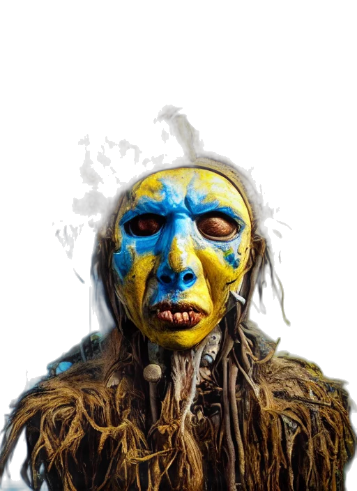mask, face, creature, staff transparent PNG cut-out