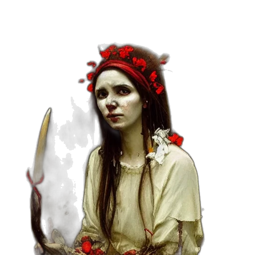 crown, staff, face, dress transparent PNG cut-out