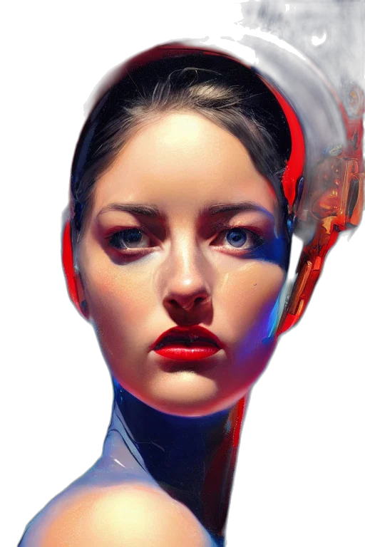 face, mask, robot, crown, concept art, photorealistic, comic book art, fantasy art transparent PNG cut-out